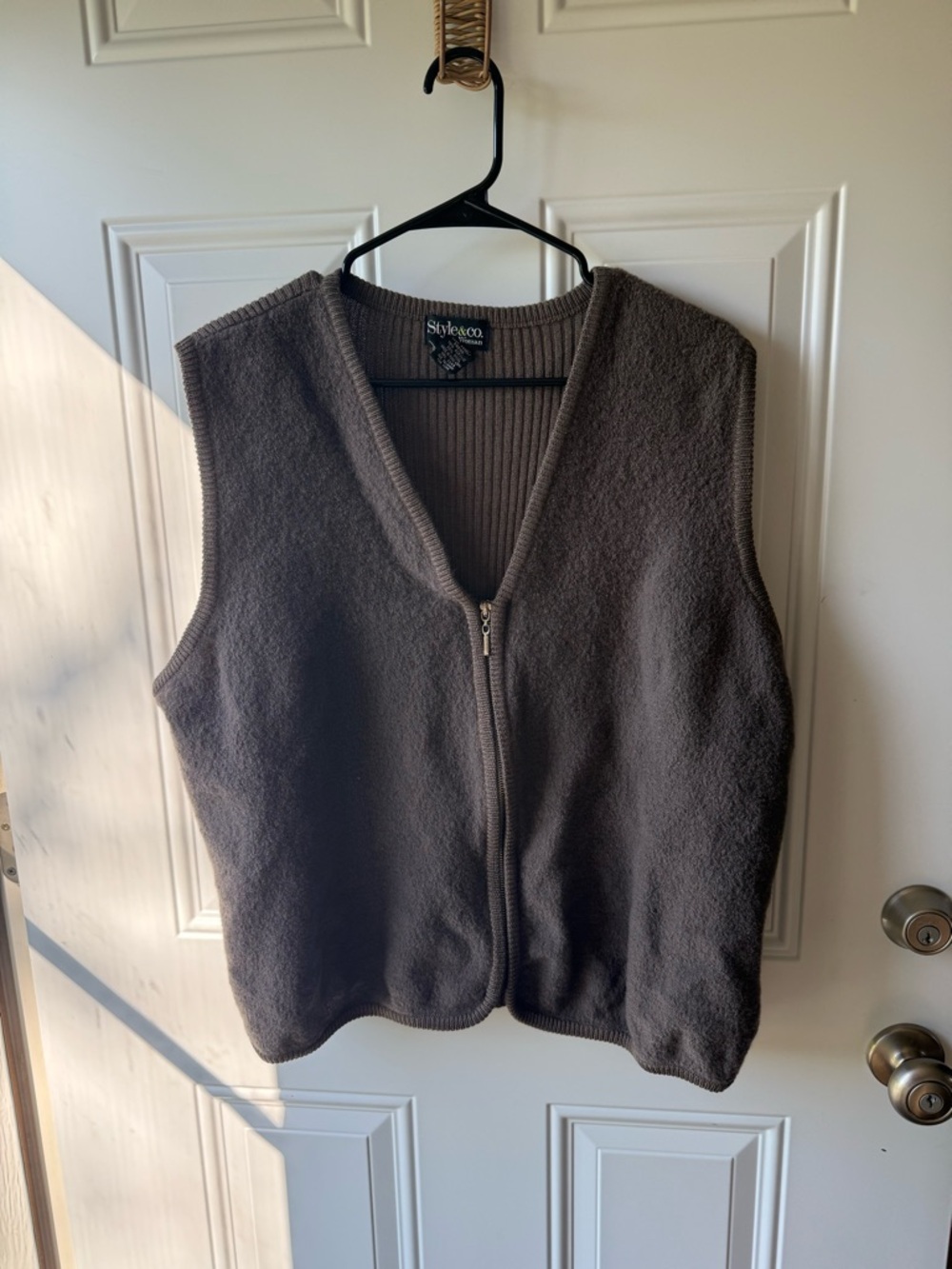 Style & Co. Taupe Ribbed Wool Blend Sweater - 2X
